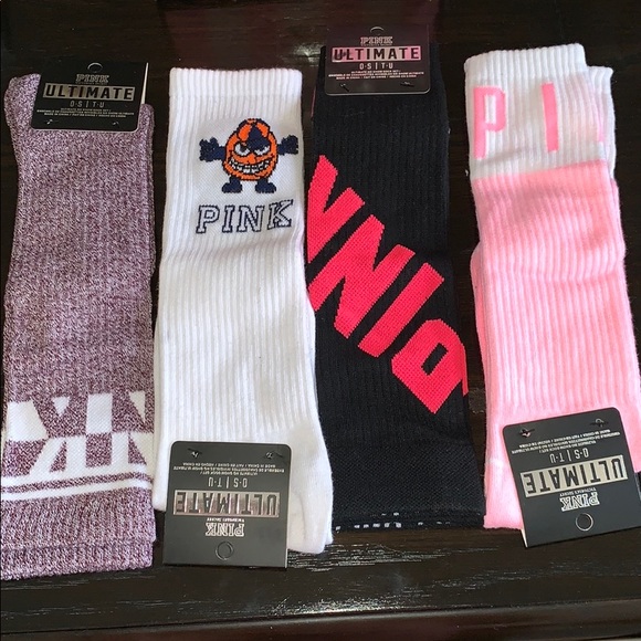PINK Victoria's Secret Accessories - ✨4Pairs VS pink socks ✨